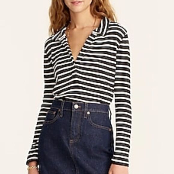 NWT J.Crew Ribbed Polo T-Shirt - Picture 4 of 9